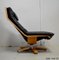 Leather & Beech Swivel Chair, 1970s 19