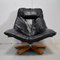 Leather & Beech Swivel Chair, 1970s 17