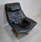 Leather & Beech Swivel Chair, 1970s, Image 1