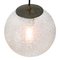 Mid-Century Clear Glass Pendant Lamp with Brass Top 4