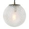 Mid-Century Clear Glass Pendant Lamp with Brass Top 2