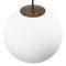 Mid-Century European Matte White Opaline Glass Pendant Lamp with Brass Top, Image 3