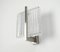 Square Glass & Chrome Wall Sconce, 1960s 4