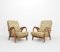 Vintage Organic-Shaped Oak Lounge Chairs, 1950s, Set of 2 1