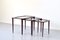 Italian Mahogany Nesting Tables with Glass Tops by Ico Parisi, 1960s, Set of 3 1