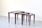 Italian Mahogany Nesting Tables with Glass Tops by Ico Parisi, 1960s, Set of 3, Image 1