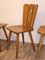 Brutalist Solid Pine Dining Chairs, 1960s, Set of 3 8