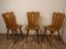 Brutalist Solid Pine Dining Chairs, 1960s, Set of 3 1