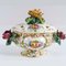 Sopera / centro de mesa multicolor de cerámica con decoraciones florales pintadas a mano de BottegaNove, años 40, Imagen 1
