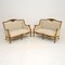 Antique French Gilt Wood Sofas, 1950s, Set of 2 1