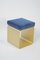 Stool with Satin Seat, Painted Brass Structure & Padded Velvet Cushion by Accardibuccheri, Image 1