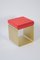 Stool with Satin Seat, Painted Brass Structure & Padded Velvet Cushion by Accardibuccheri, Image 1