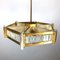 Vintage Italian Hexagonal Brass, Glass & Acrylic Glass Ceiling Lamp, 1950s 12