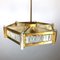 Vintage Italian Hexagonal Brass, Glass & Acrylic Glass Ceiling Lamp, 1950s, Image 12