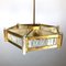 Vintage Italian Hexagonal Brass, Glass & Acrylic Glass Ceiling Lamp, 1950s 7