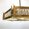 Vintage Italian Hexagonal Brass, Glass & Acrylic Glass Ceiling Lamp, 1950s 10