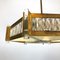 Vintage Italian Hexagonal Brass, Glass & Acrylic Glass Ceiling Lamp, 1950s, Image 10