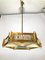 Vintage Italian Hexagonal Brass, Glass & Acrylic Glass Ceiling Lamp, 1950s 8