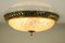 Mid-Century Art Nouveau Style Glass & Brass Flush Mount Ceiling Lamp from Kaiser Leuchten, Image 4