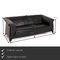 2-Seater Black Leather Sofa from Laauser 2