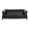2-Seater Black Leather Sofa from Laauser 1