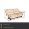 Cremefarbenes 3-Sitzer Sofa aus Leder & Holz von Nieri 2