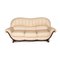 Cream Colored Leather & Wood 3-Seater Sofa from Nieri 7