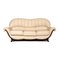 Cream Colored Leather & Wood 3-Seater Sofa from Nieri 1