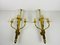 Mid-Century Modern Brass and Acrylic Glass Cinema Wall Lamps, 1950s, Set of 2 3