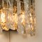 Ice Glass Wall Sconces with Brass Tone by J.T Kalmar, Set of 6, Image 7