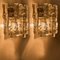 Ice Glass Wall Sconces with Brass Tone by J.T Kalmar, Set of 6 8