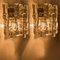 Ice Glass Wall Sconces with Brass Tone by J.T Kalmar, Set of 6, Image 8