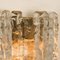 Ice Glass Wall Sconces with Brass Tone by J.T Kalmar, Set of 6 4