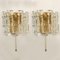 Ice Glass Wall Sconces with Brass Tone by J.T Kalmar, Set of 6, Image 3