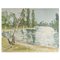 Riva del lago con barche, carta, Immagine 1