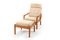 Highback Lounge Chair & Ottoman by Jens-Juul Christensen for JK Denmark, 1970s, Set of 2 7