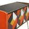 Mid-Century Style Italian Solid Wood, Colored Glass & Brass Sideboard, Image 6