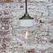 Lampada a sospensione Mid-Century industriale in porcellana bianca, vetro chiaro e ottone, Immagine 4