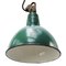 Mid-Century Industrial Petrol Green Enamel Pendant Lamp 3