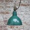 Mid-Century Industrial Petrol Green Enamel Pendant Lamp 4