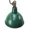 Mid-Century Industrial Petrol Green Enamel Pendant Lamp 2