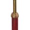 Italian Red Leather & Brass Swing Arm Floor Lamp, 1950s 2