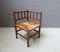 Spanish Rustic Stool with Backrest, 1960s 1