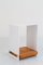 White Side Table with Wooden Part, 2000s 6