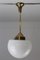 Mid-Century Bauhaus Style Opal Glass Chandelier, 1950s, Image 7