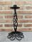 Mid-Century Hand-Crafted Black Wrought Iron Candleholder, 1970s 1