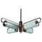 Bauhaus Chandelier with Blue Shades, 1930s, Image 1