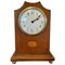 Horloge de Cheminée Antique Edwardienne en Acajou Incrusté des Huit Journées 1
