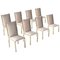 Brass and Gray Velvet Grey Chairs, France, 1970s, Set of 8, Image 1