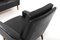 Mid-Century Danish Black Leather Sofa and Lounge Chair, 1950s, Set of 2, Image 11